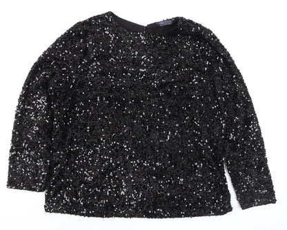 Womens UK Size 16 Marks and Spencer Black Basic Blouse