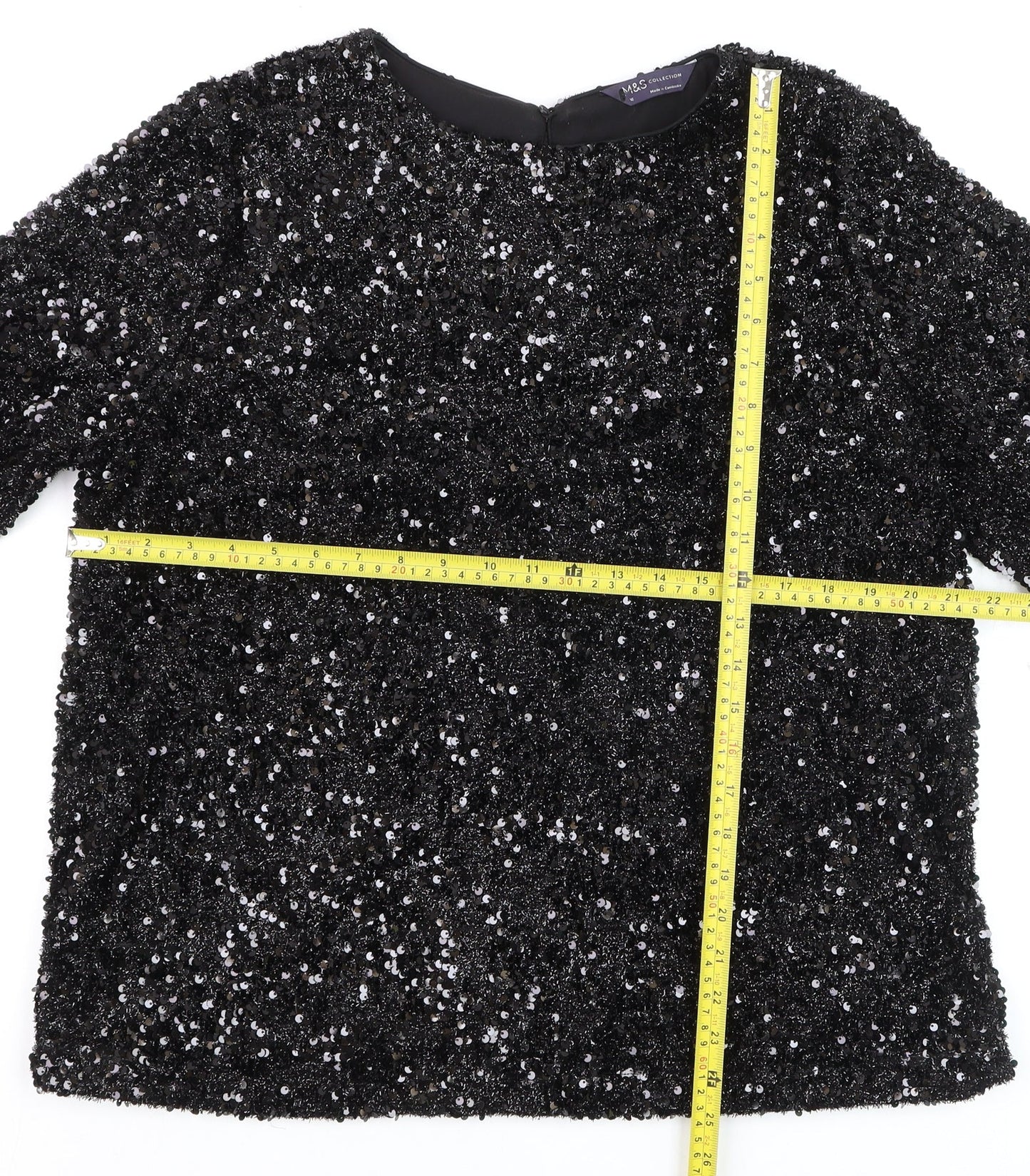 Womens UK Size 16 Marks and Spencer Black Basic Blouse