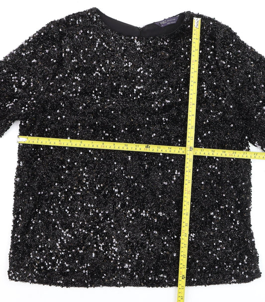 Womens UK Size 16 Marks and Spencer Black Basic Blouse