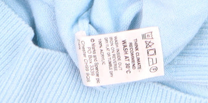 Mens UK Size L Marks and Spencer Blue Pullover Jumper