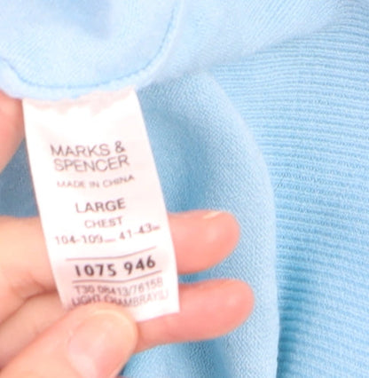 Mens UK Size L Marks and Spencer Blue Pullover Jumper