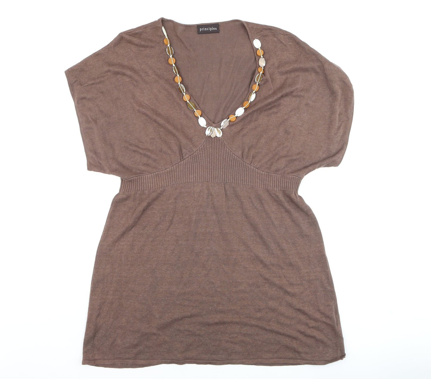 Womens UK Size M Principles Brown Tunic Blouse