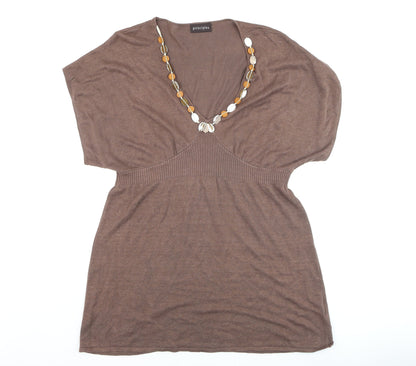 Womens UK Size M Principles Brown Tunic Blouse