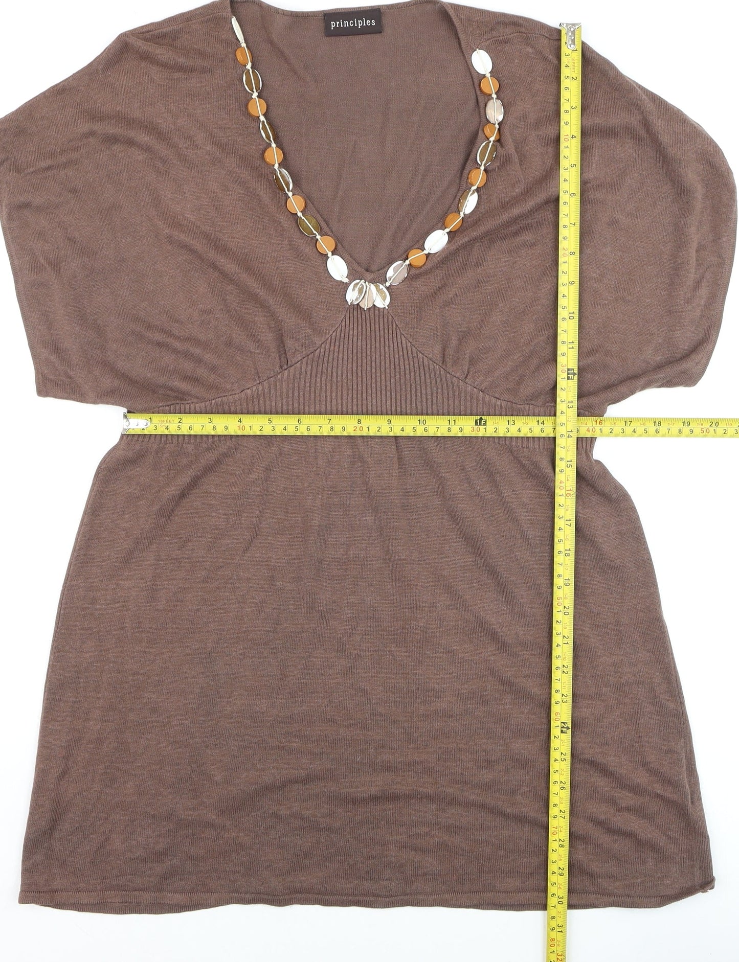 Womens UK Size M Principles Brown Tunic Blouse