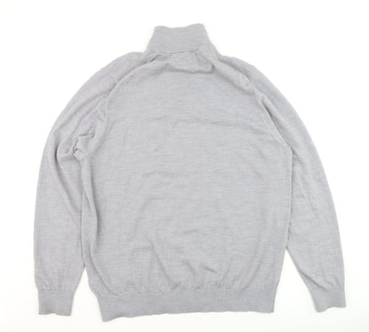 Marks and Spencer Men’s Grey Wool 1/2 Zip Jumper XL