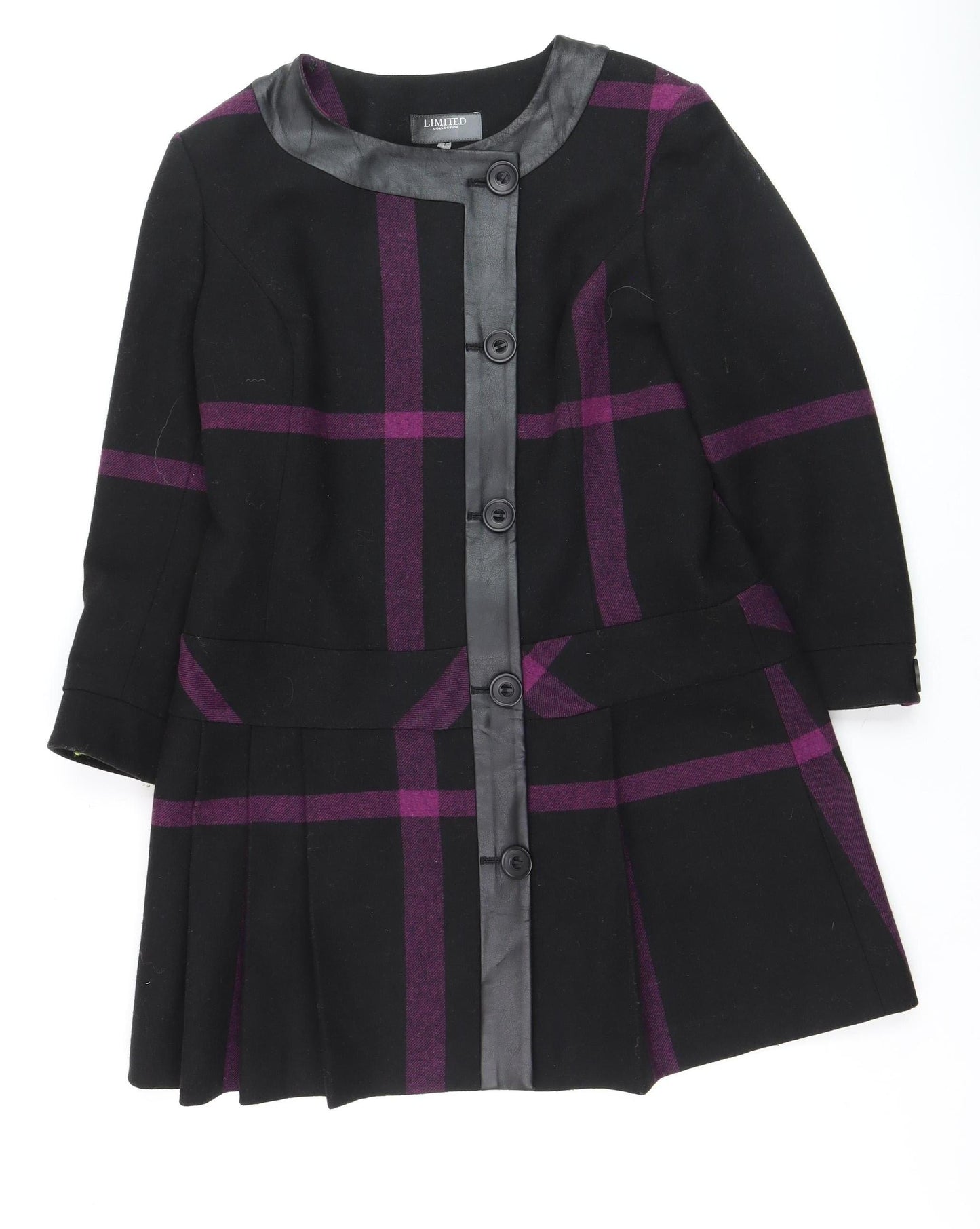 Womens UK Size 14 Marks and Spencer Black Overcoat