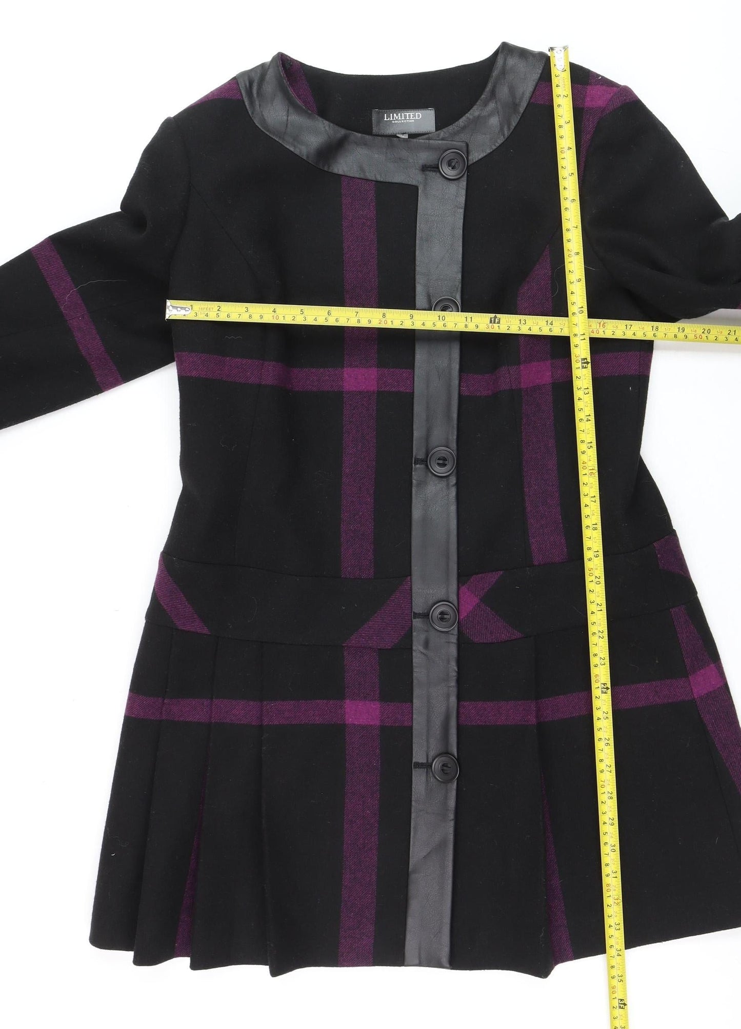 Womens UK Size 14 Marks and Spencer Black Overcoat
