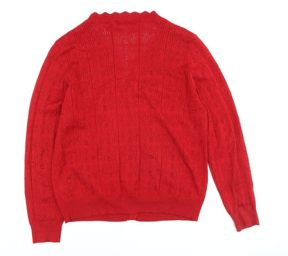 Womens UK Size XL Grace Karin Red Cardigan Jumper