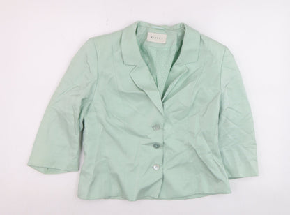 Minuet Women’s Mint Green Blazer UK 12 3/4 Sleeve Classic Formal Jacket