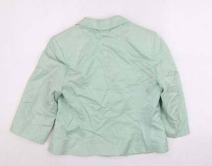 Minuet Women’s Mint Green Blazer UK 12 3/4 Sleeve Classic Formal Jacket