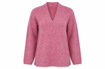 Marks & Spencer Women Pink V-Neck Long Sleeve Pullover Jumper UK 8