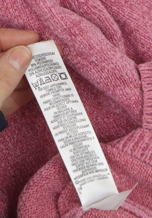 Womens UK Size 8 Marks and Spencer Pink Pullover Jumper