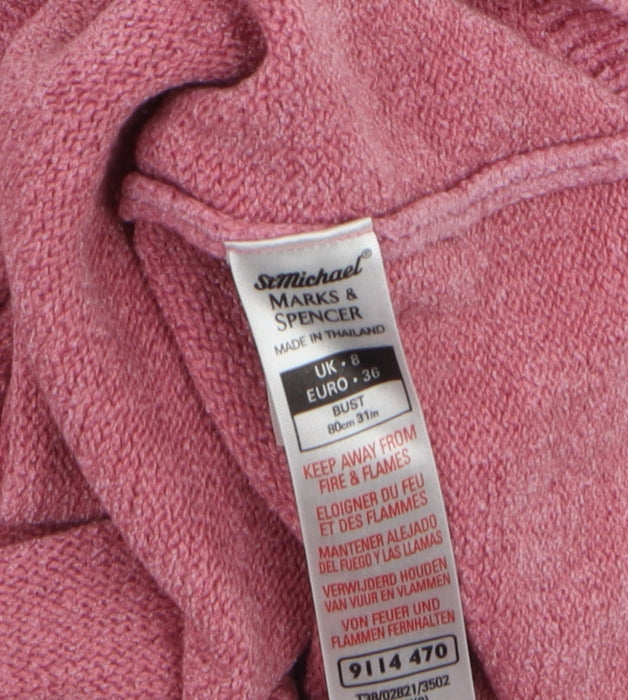 Womens UK Size 8 Marks and Spencer Pink Pullover Jumper