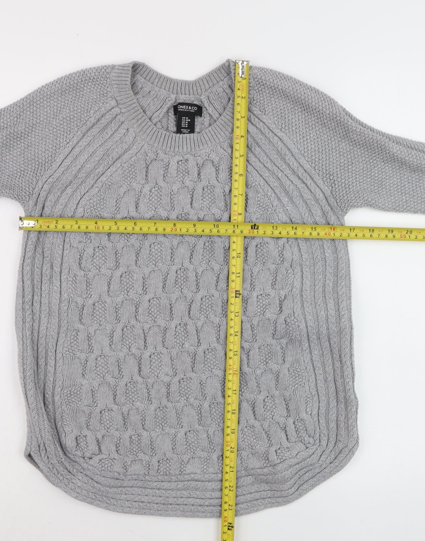 Womens UK Size M Jones New York Grey Pullover Jumper