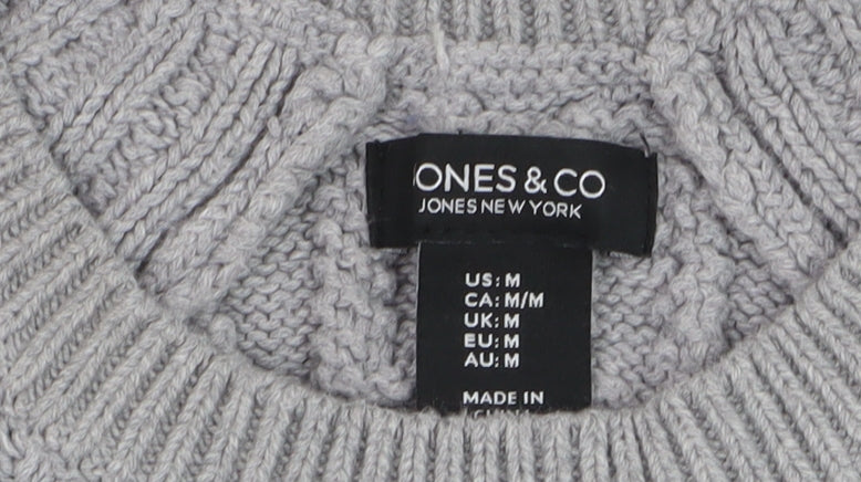 Womens UK Size M Jones New York Grey Pullover Jumper