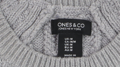 Womens UK Size M Jones New York Grey Pullover Jumper