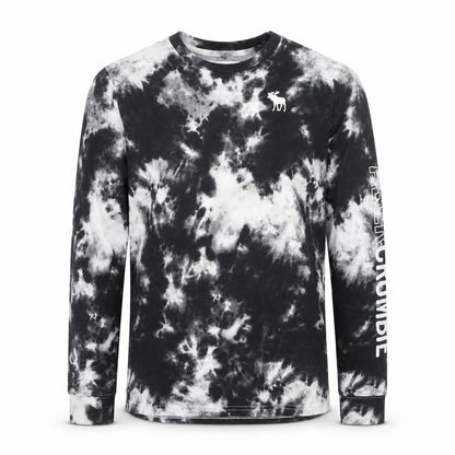 Abercrombie Kids Boys Black Tie-Dye Long Sleeve Cotton T-Shirt 15-16 Years