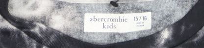 Abercrombie Kids Boys Black Tie-Dye Long Sleeve Cotton T-Shirt 15-16 Years