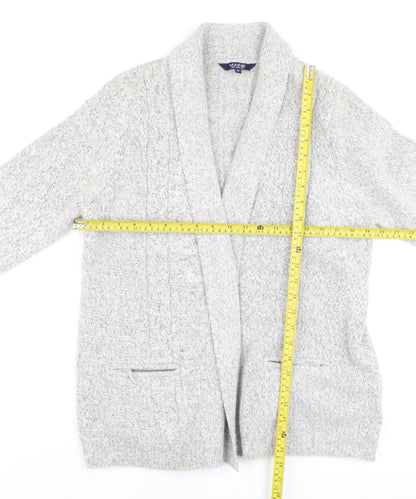 Maine New England Women’s Grey Cable-Knit Cardigan Size 16