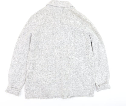 Maine New England Women’s Grey Cable-Knit Cardigan Size 16