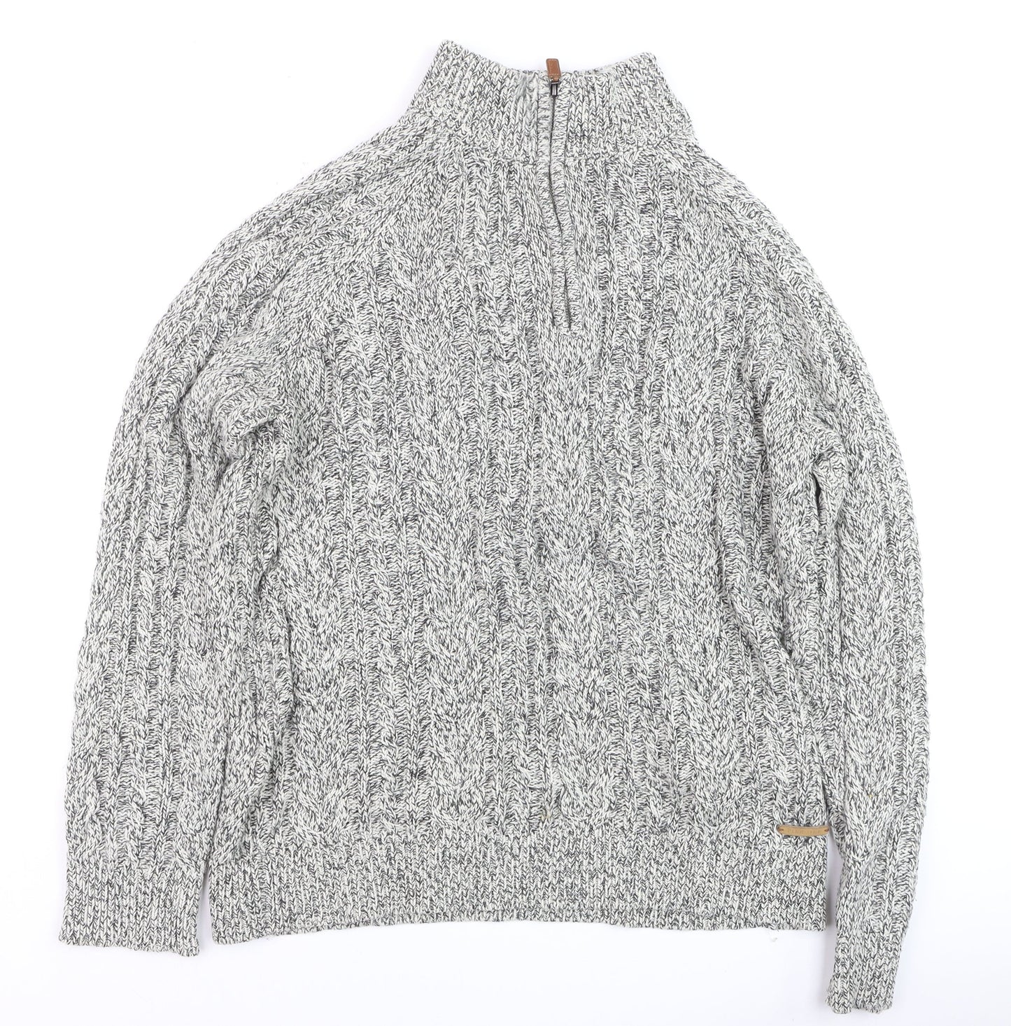 Mens UK Size XL Pier One Grey 1/2 Zip Jumper