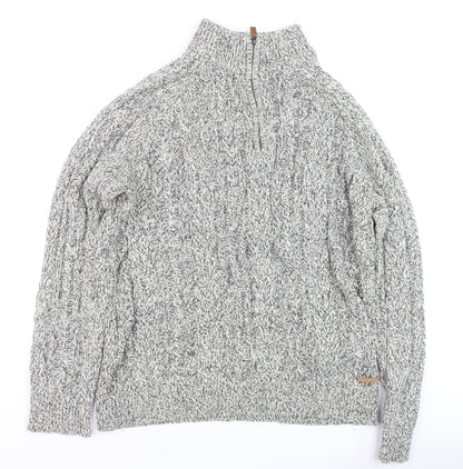 Mens UK Size XL Pier One Grey 1/2 Zip Jumper