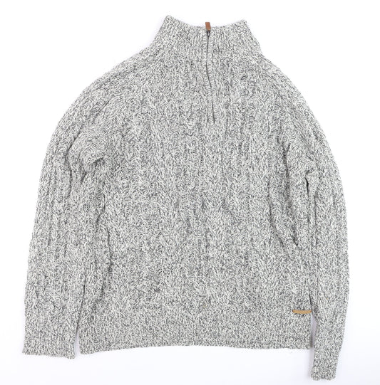 Mens UK Size XL Pier One Grey 1/2 Zip Jumper