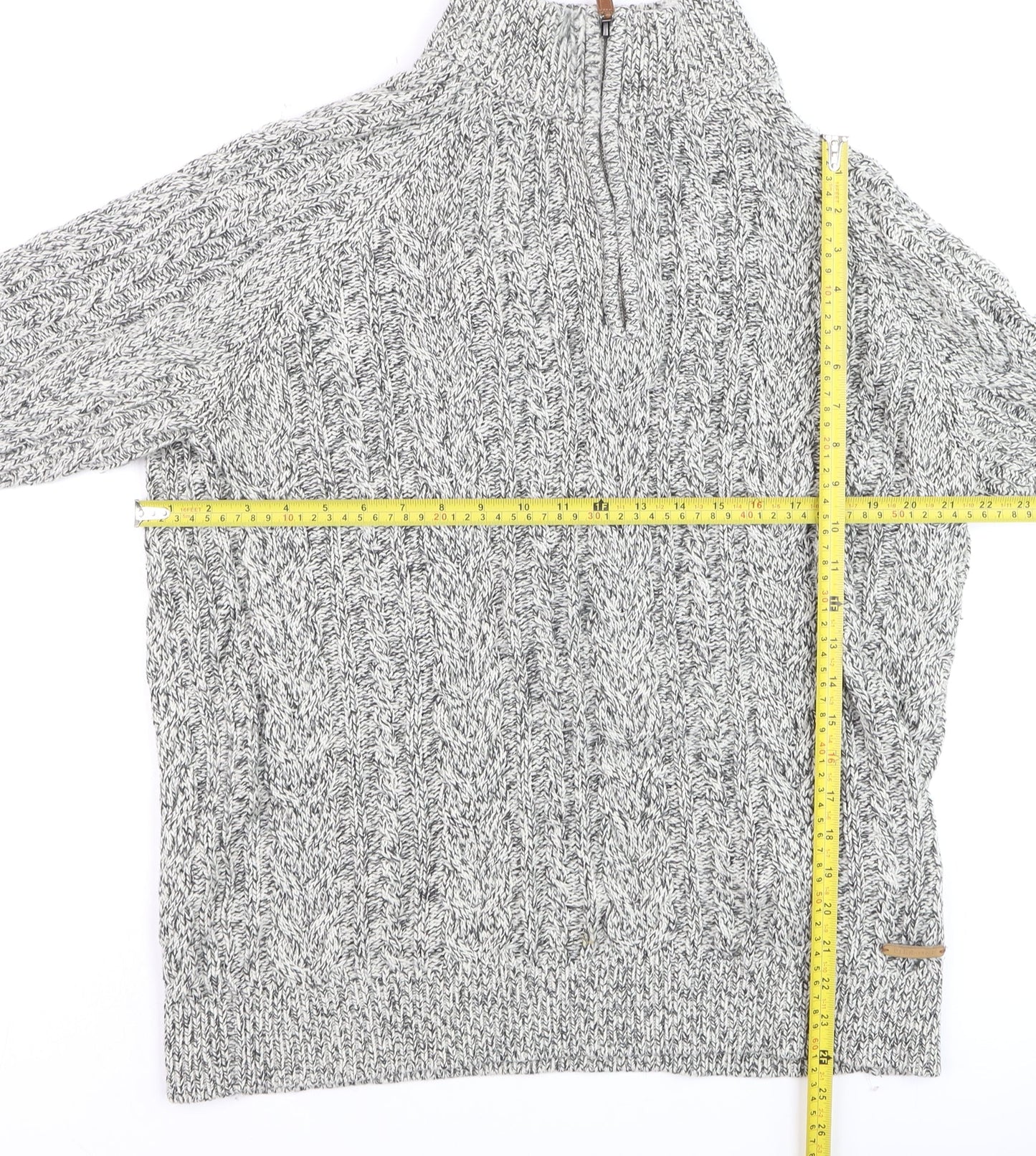 Mens UK Size XL Pier One Grey 1/2 Zip Jumper