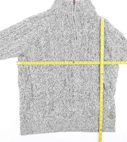 Mens UK Size XL Pier One Grey 1/2 Zip Jumper