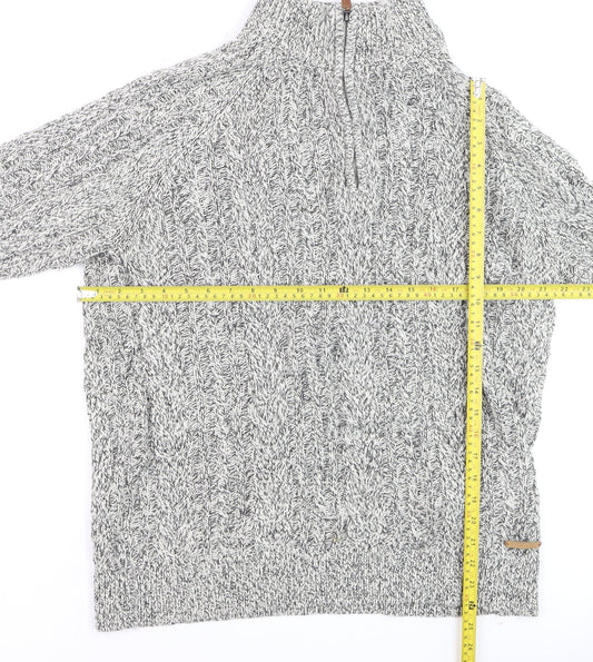 Mens UK Size XL Pier One Grey 1/2 Zip Jumper