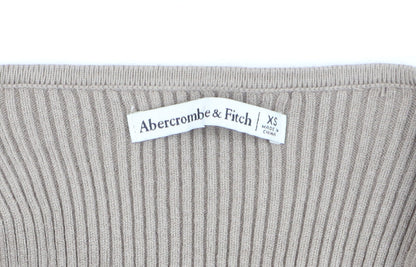 Womens UK Size XS Abercrombie & Fitch Beige Cropped Blouse