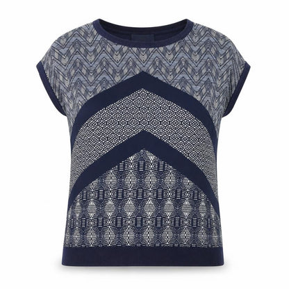 Next Women’s Blue Geometric Cotton Blend Sleeveless Top Size 10