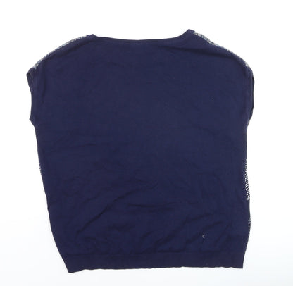 Next Women’s Blue Geometric Cotton Blend Sleeveless Top Size 10