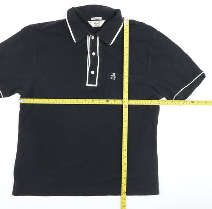 Original Penguin Men’s Black Heritage Slim Fit Polo Shirt M
