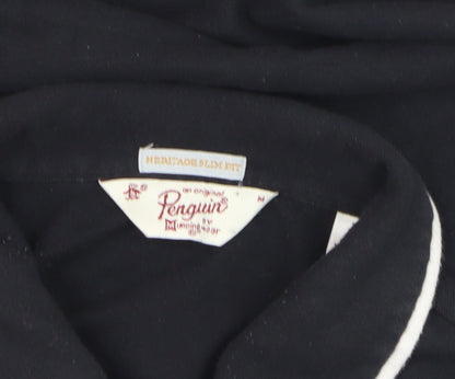 Original Penguin Men’s Black Heritage Slim Fit Polo Shirt M