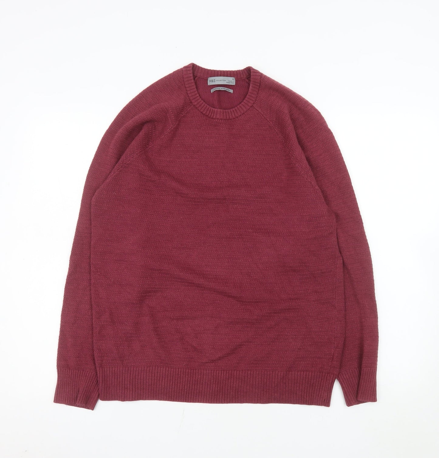 Mens UK Size M Marks and Spencer Red Pullover Jumper