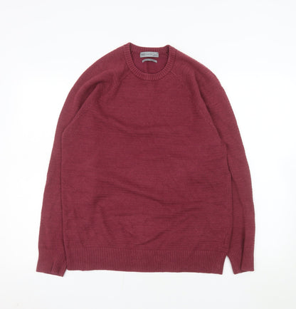 Mens UK Size M Marks and Spencer Red Pullover Jumper
