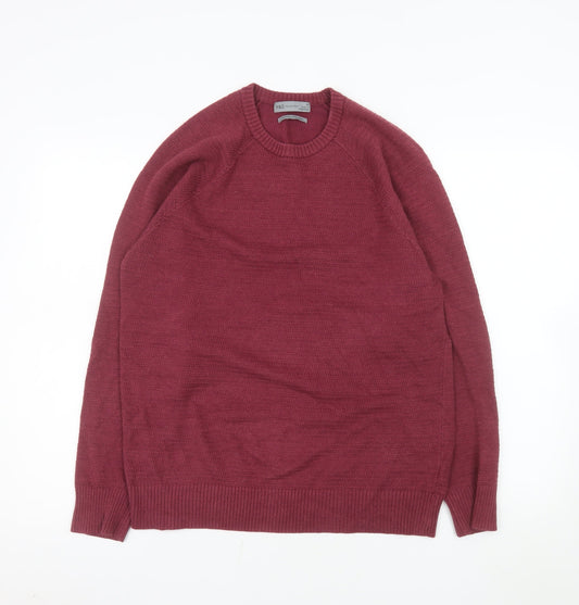 Mens UK Size M Marks and Spencer Red Pullover Jumper
