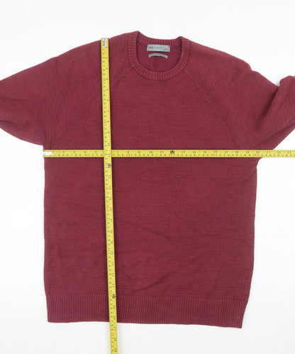 Mens UK Size M Marks and Spencer Red Pullover Jumper