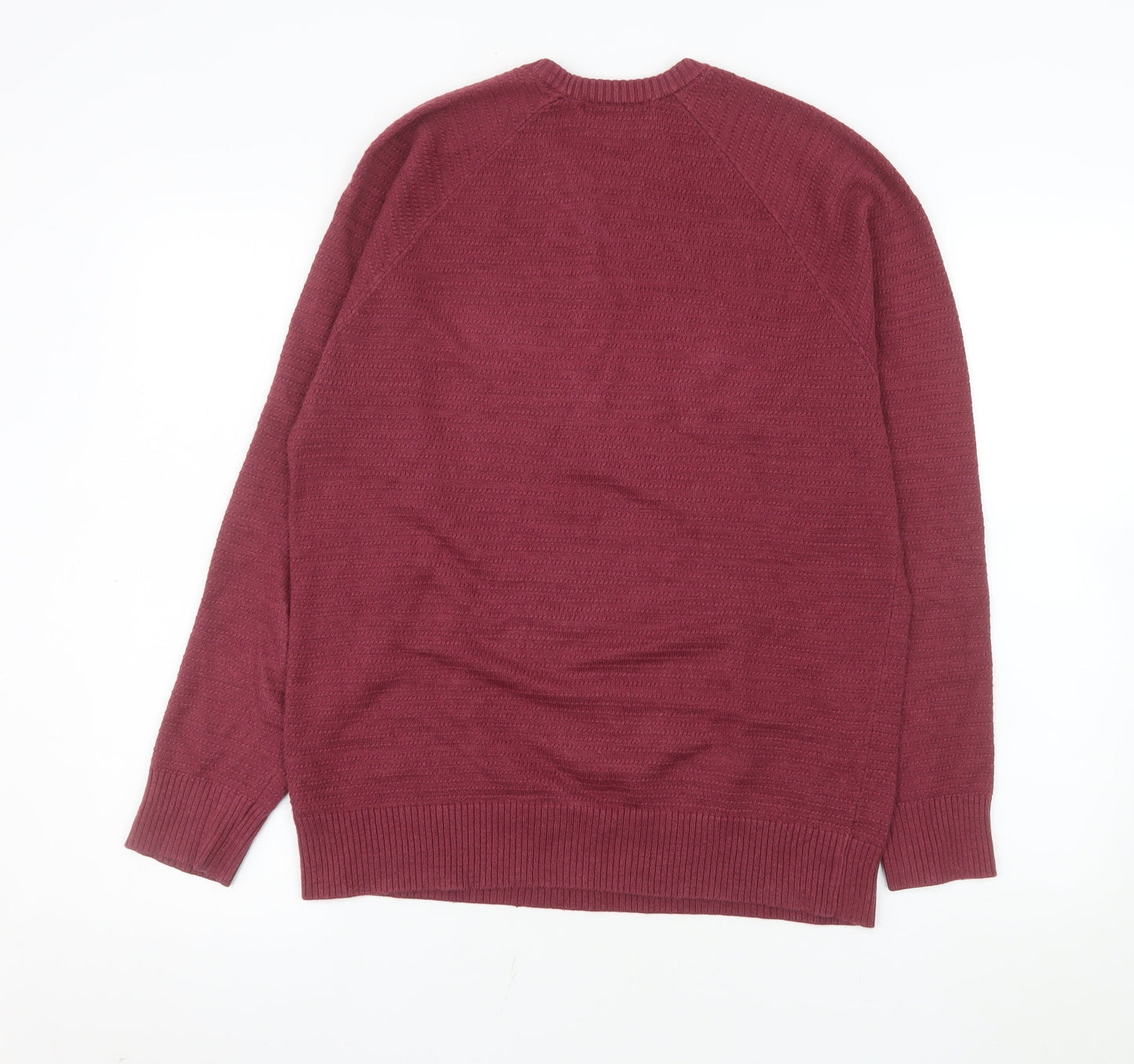 Mens UK Size M Marks and Spencer Red Pullover Jumper