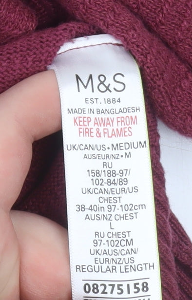 Mens UK Size M Marks and Spencer Red Pullover Jumper