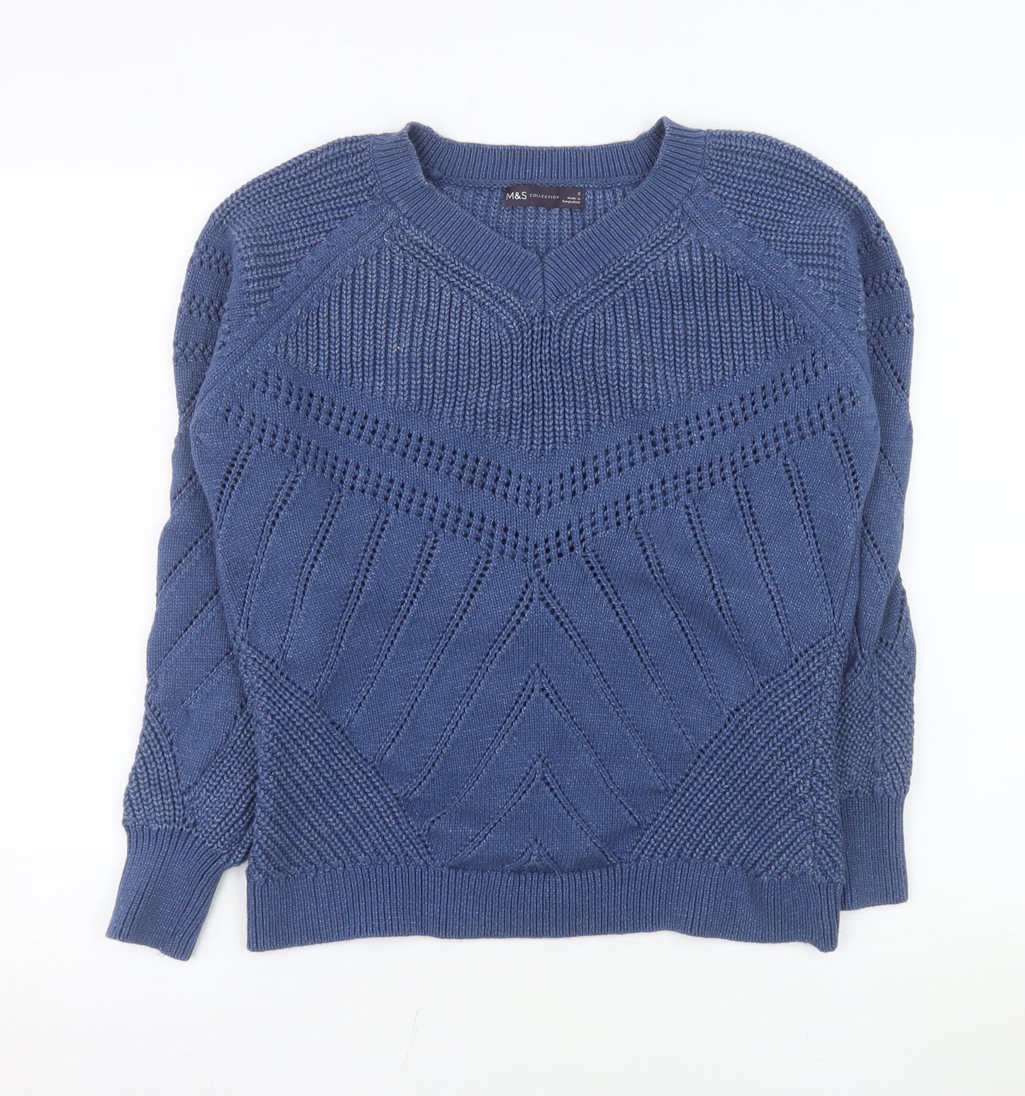 Mens UK Size S Marks and Spencer Blue Pullover Jumper