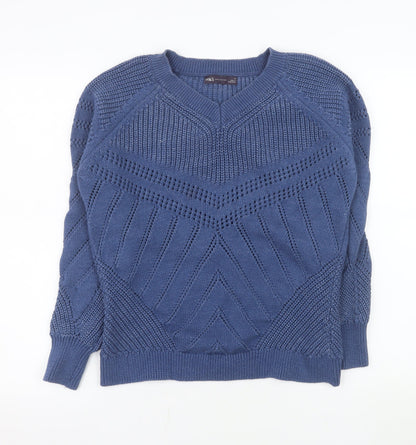 Mens UK Size S Marks and Spencer Blue Pullover Jumper