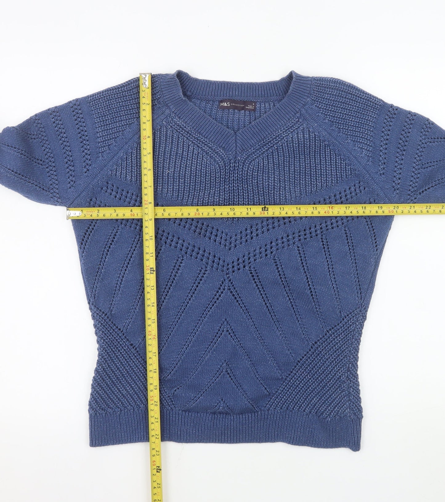 Mens UK Size S Marks and Spencer Blue Pullover Jumper