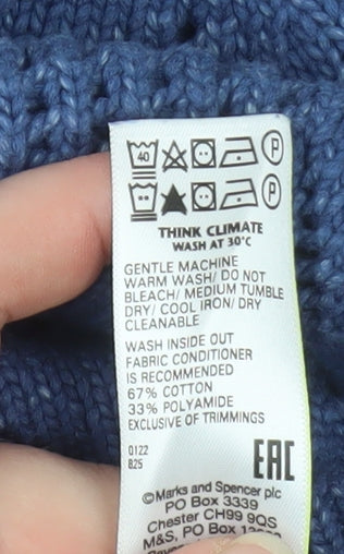 Mens UK Size S Marks and Spencer Blue Pullover Jumper