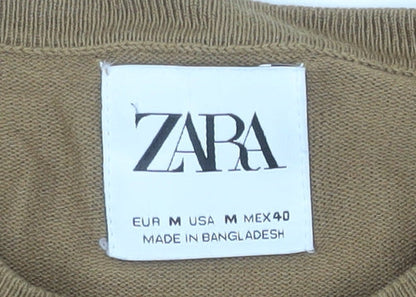 Mens UK Size M Zara Brown Pullover Jumper