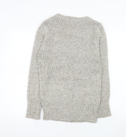TRF Knitwear Beige Acrylic Chunky-Knit Cardigan S Long Sleeve