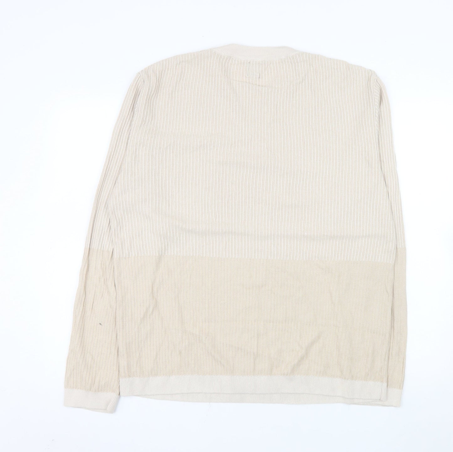Mens UK Size XL River Island Beige Pullover Jumper