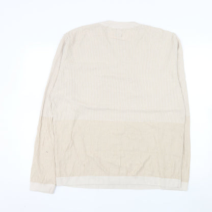 Mens UK Size XL River Island Beige Pullover Jumper
