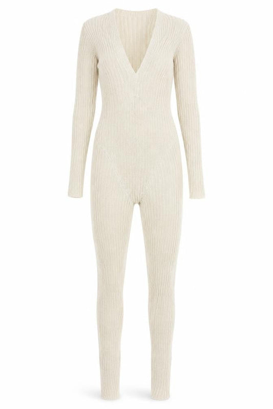 Womens UK Size S PRETTYLITTLETHING One-Piece Beige Catsuit